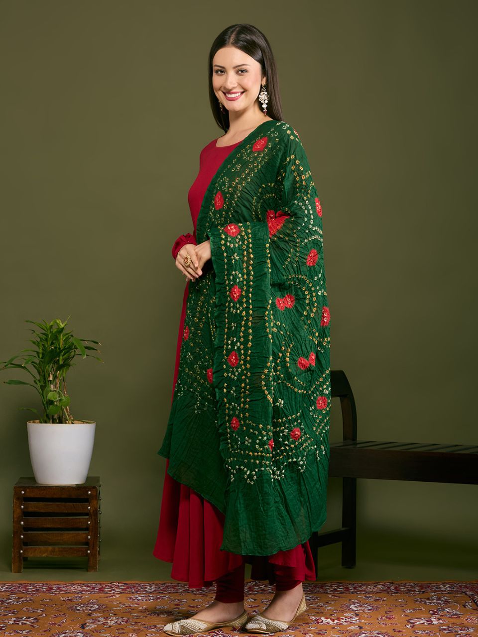 Cotton Bandhini Dupatta