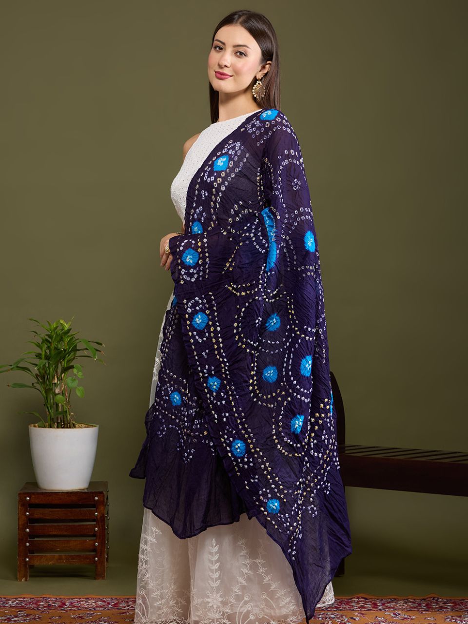 Cotton Bandhini Dupatta