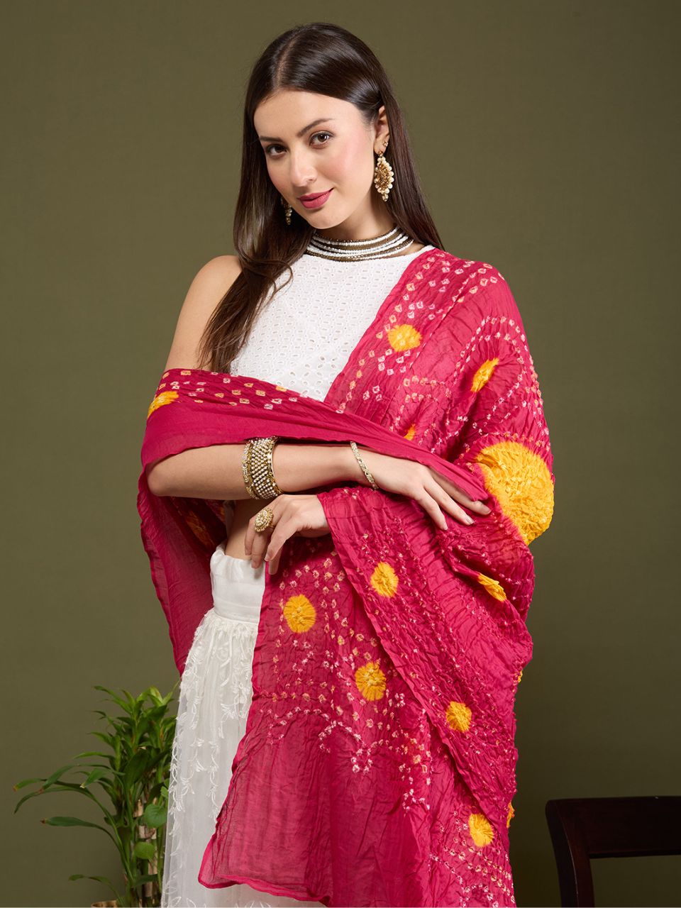 Cotton Bandhini Dupatta