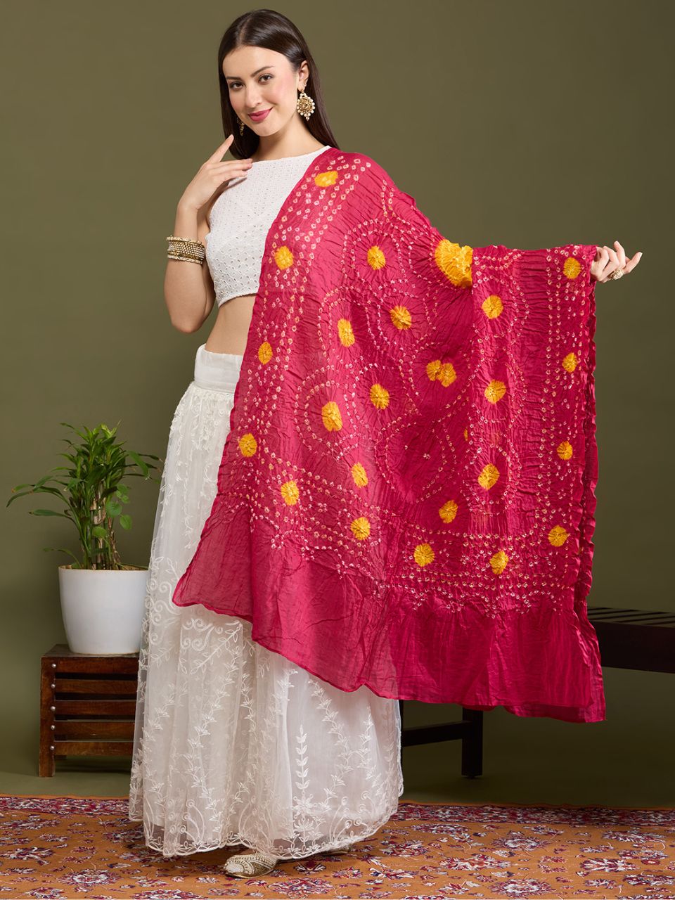 Cotton Bandhini Dupatta