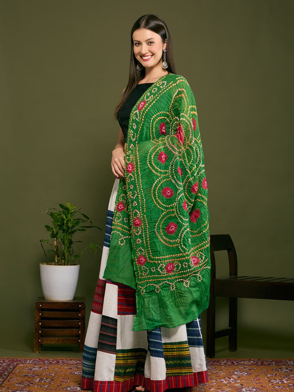 Cotton Bandhini Dupatta