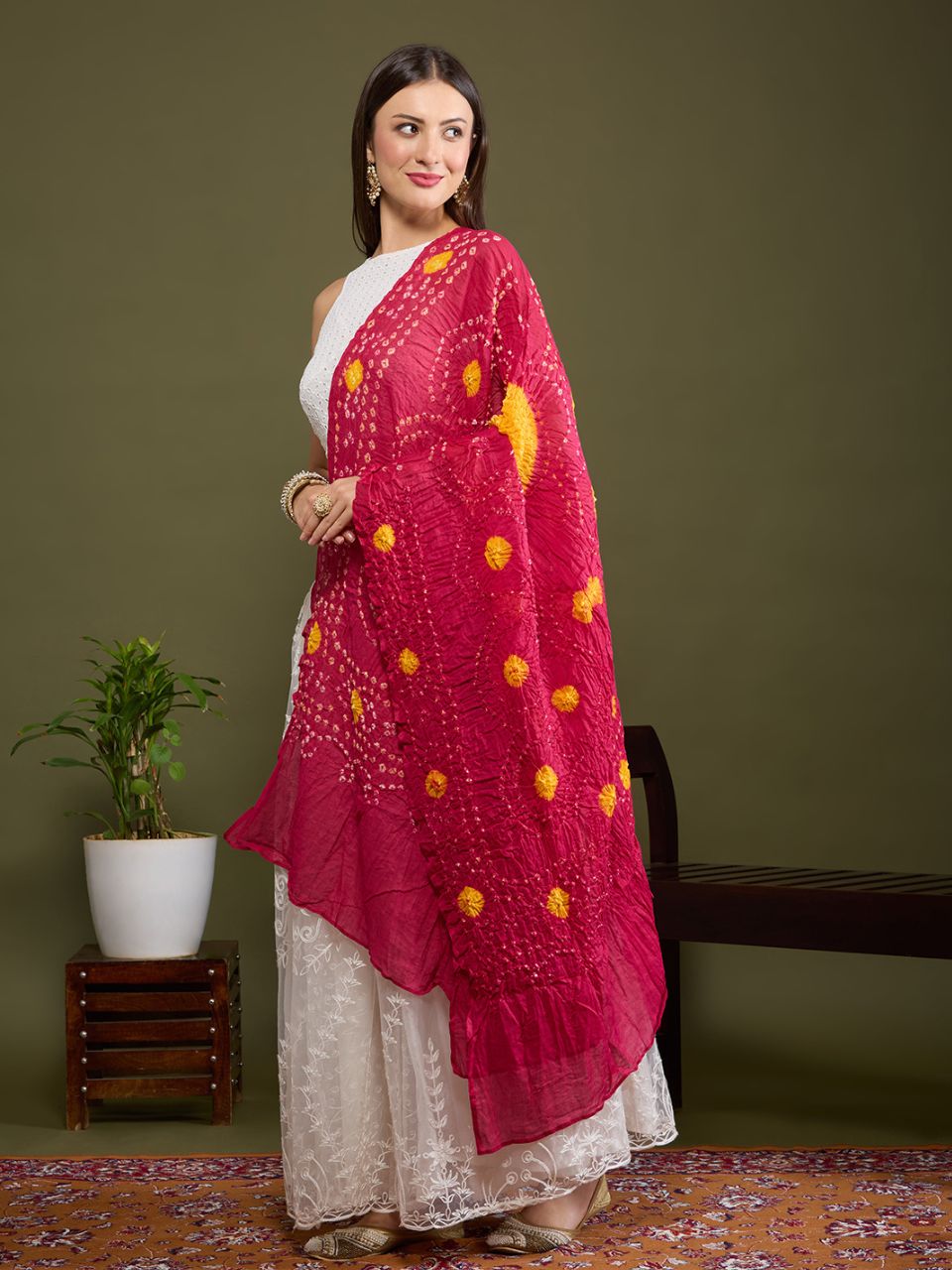 Cotton Bandhini Dupatta