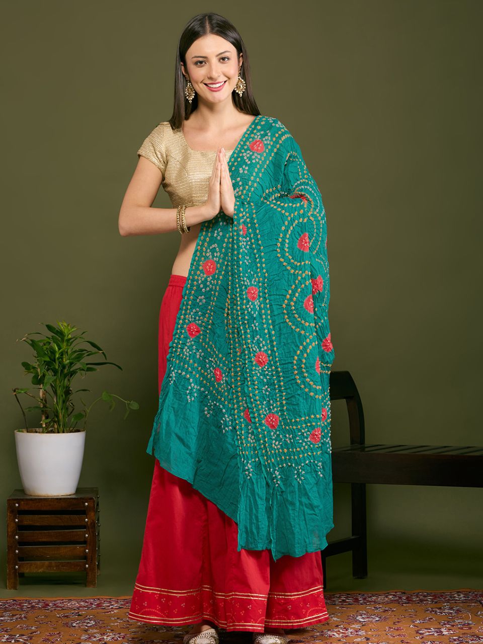 Cotton Bandhini Dupatta