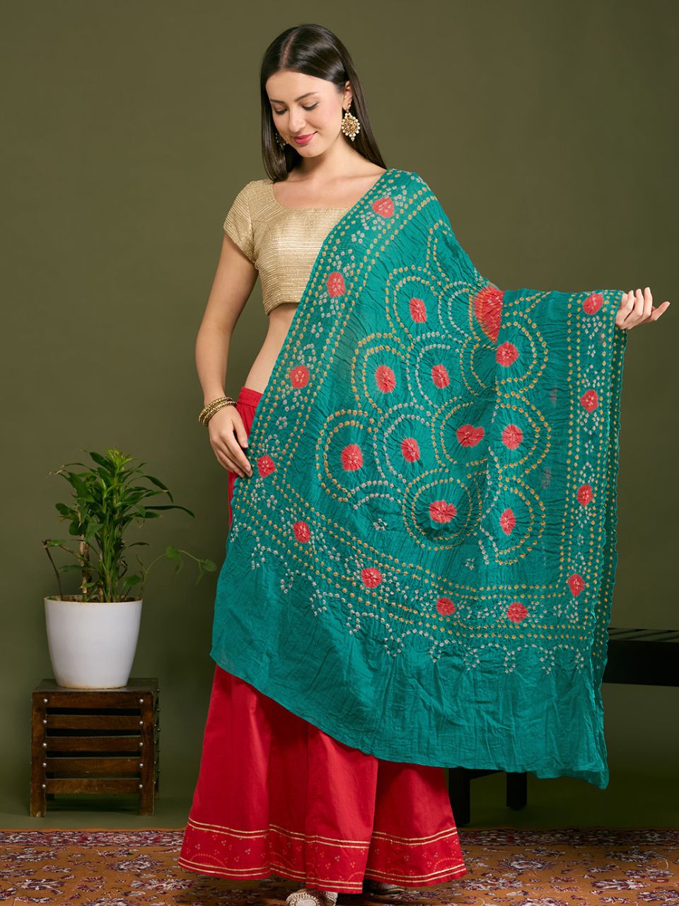 Cotton Bandhini Dupatta