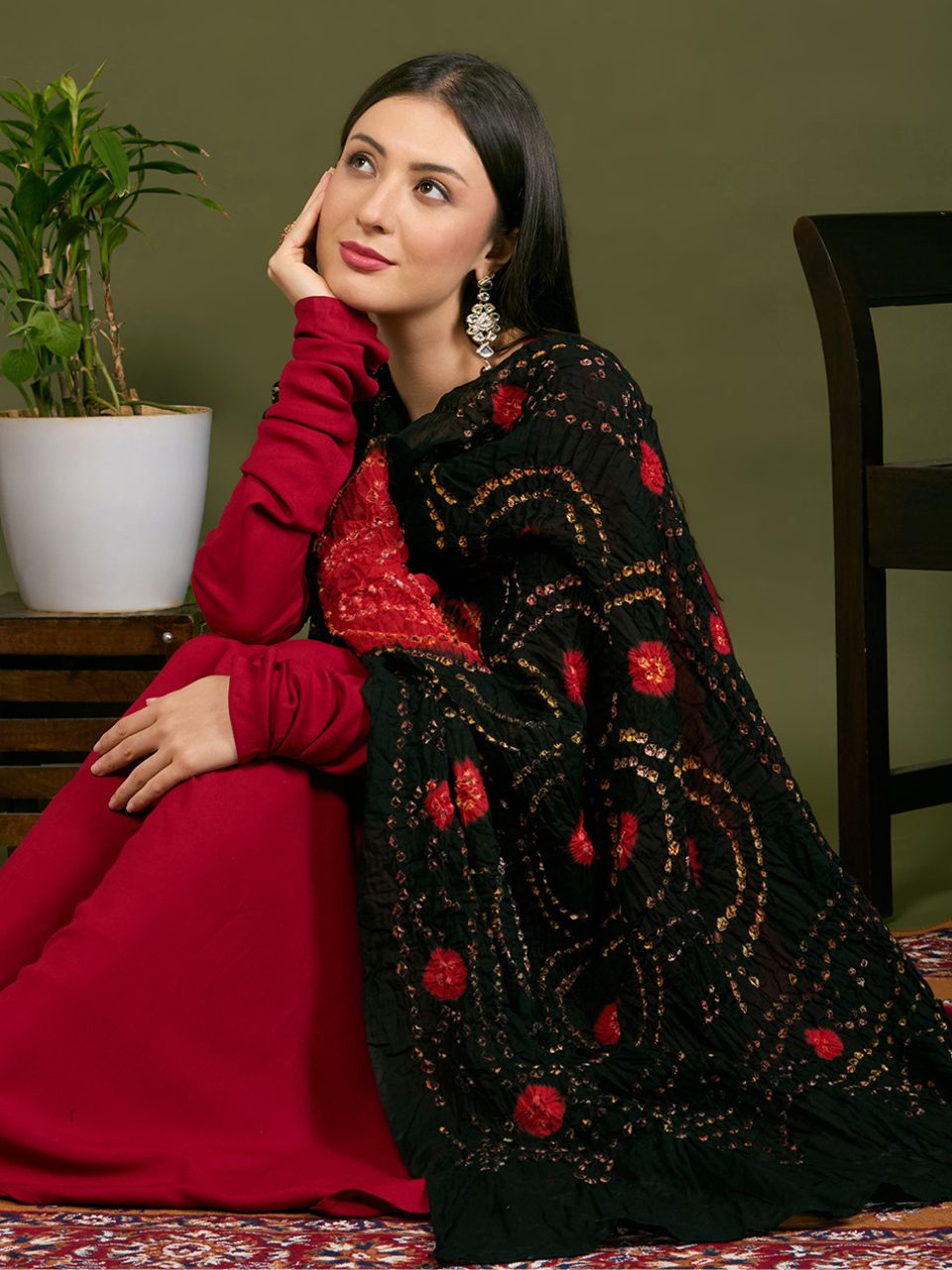 Cotton Bandhini Dupatta