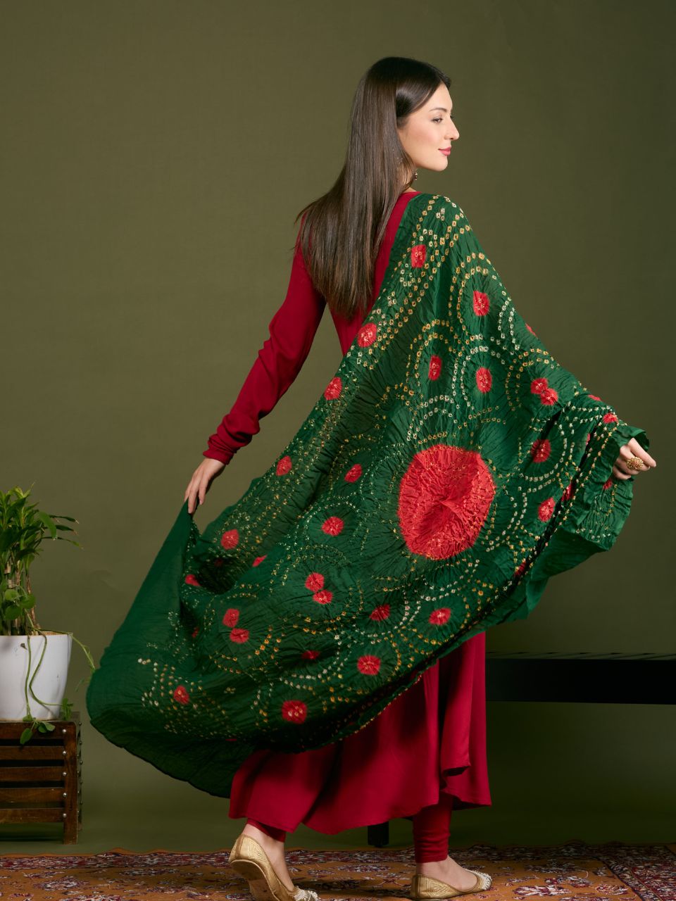 Cotton Bandhini Dupatta