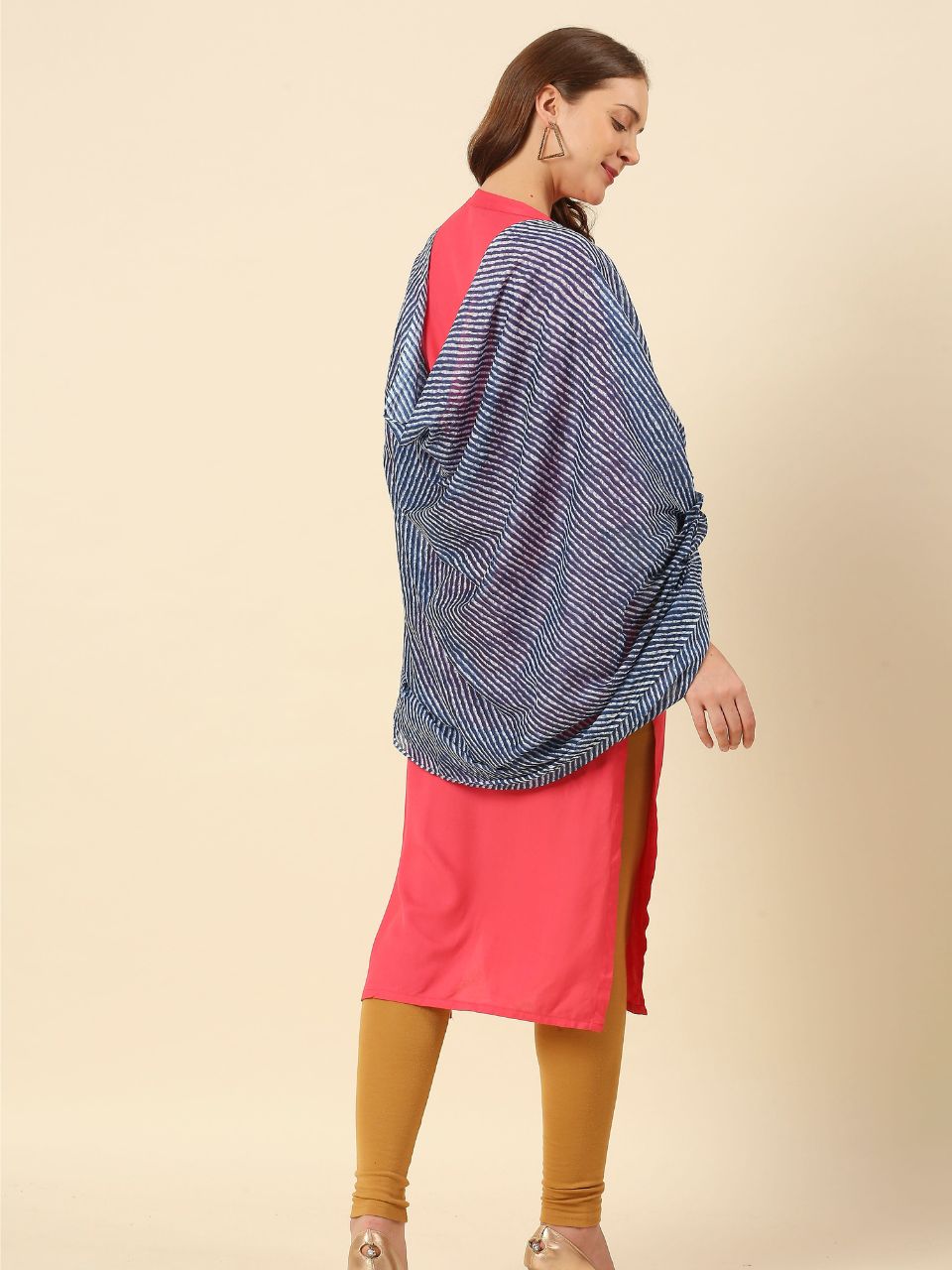 Red Leharia Printed Pure Cotton Dupatta