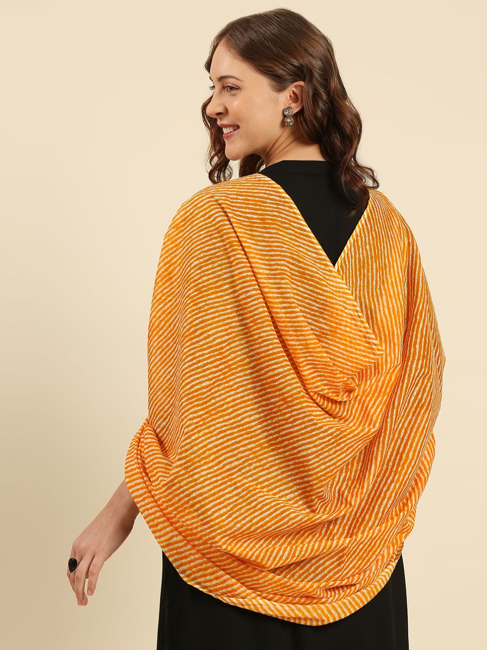 Red Leharia Printed Pure Cotton Dupatta