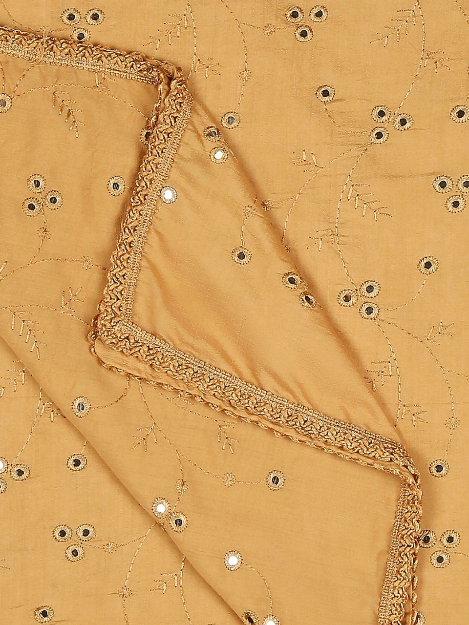 Chanderi Cotton Embroidered Dupatta with Mirror Work.