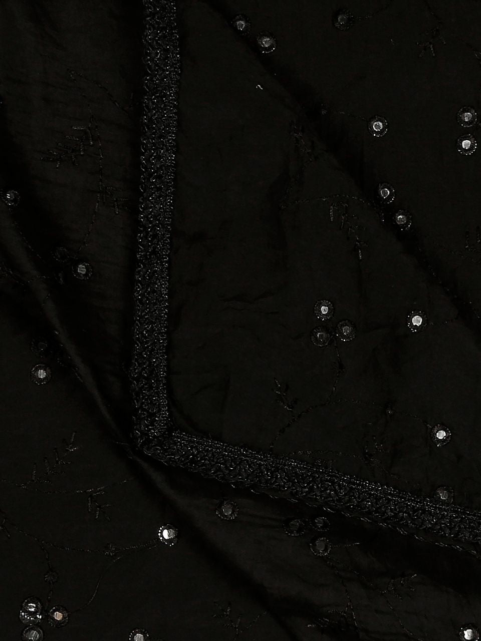 Chanderi Cotton Embroidered Dupatta with Mirror Work.
