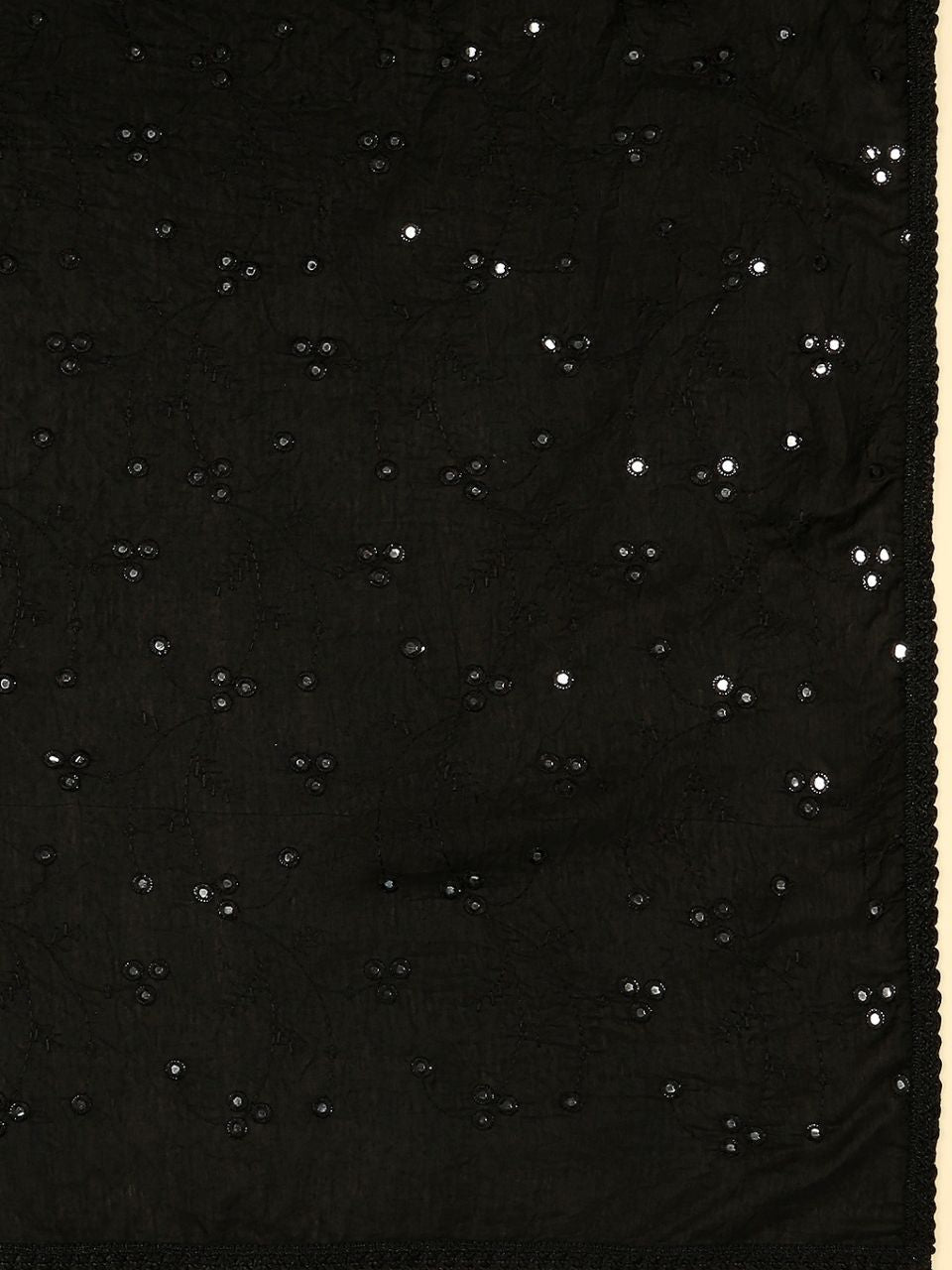 Chanderi Cotton Embroidered Dupatta with Mirror Work.