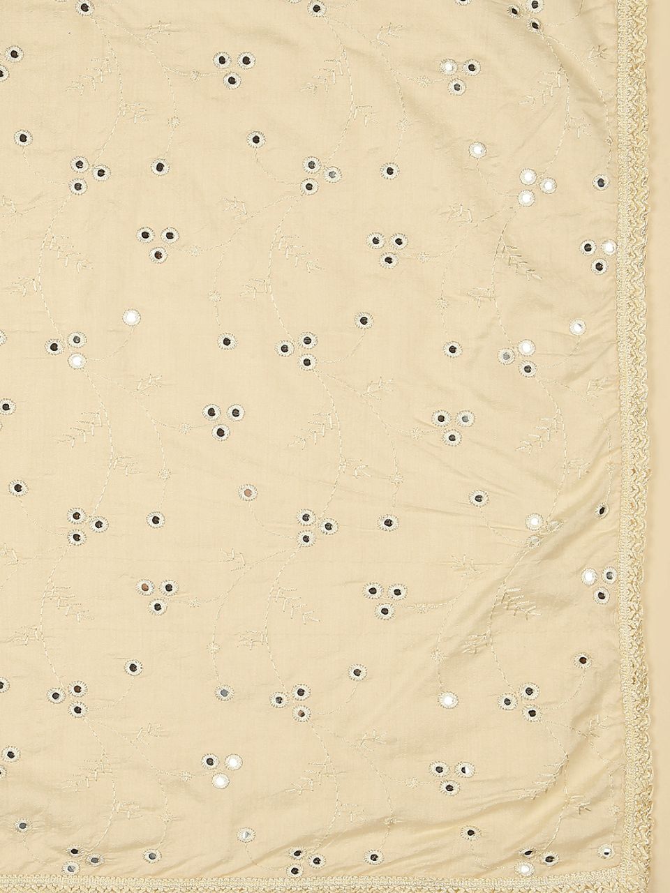 Chanderi Cotton Embroidered Dupatta with Mirror Work.