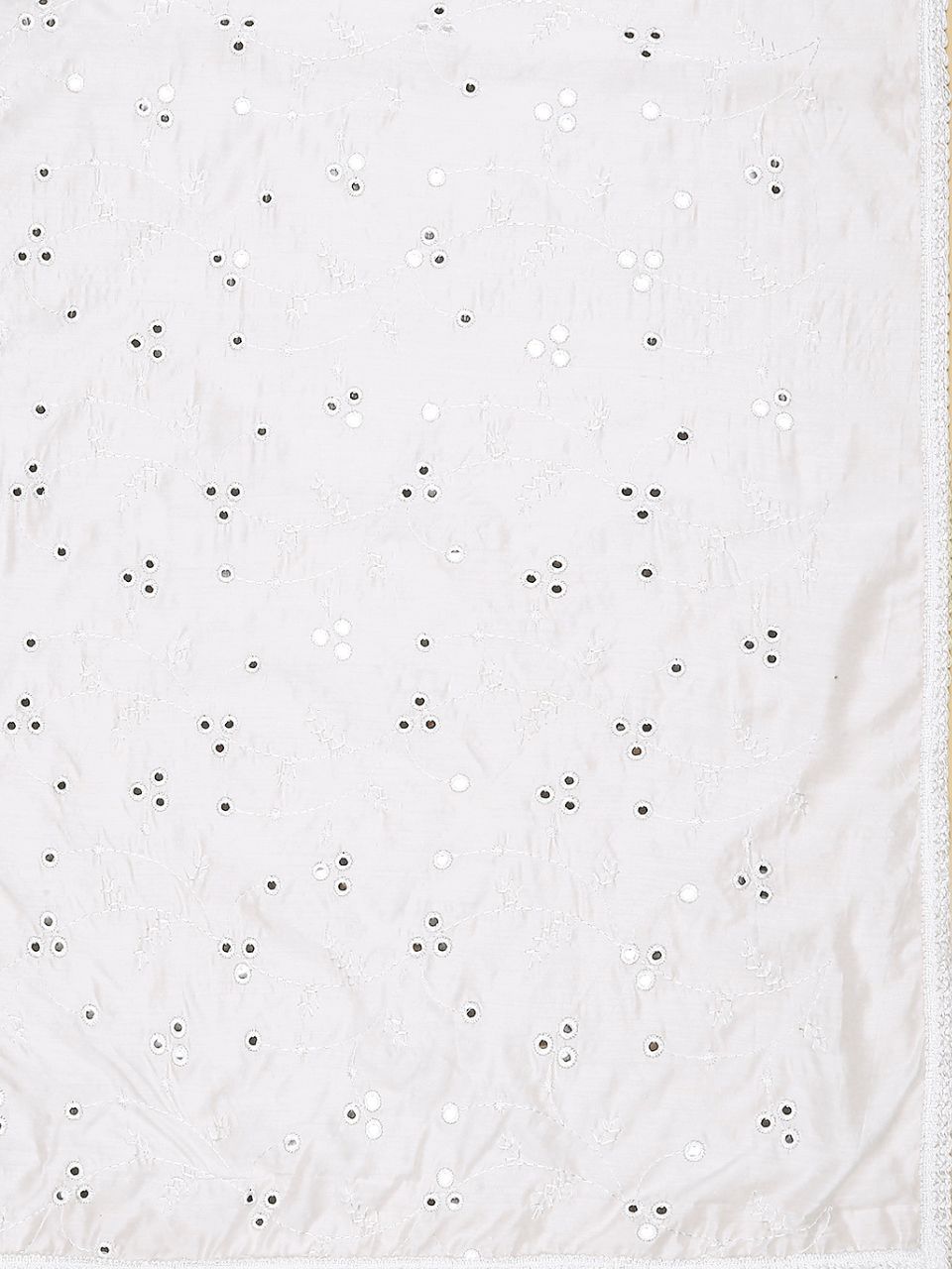 Chanderi Cotton Embroidered Dupatta with Mirror Work.