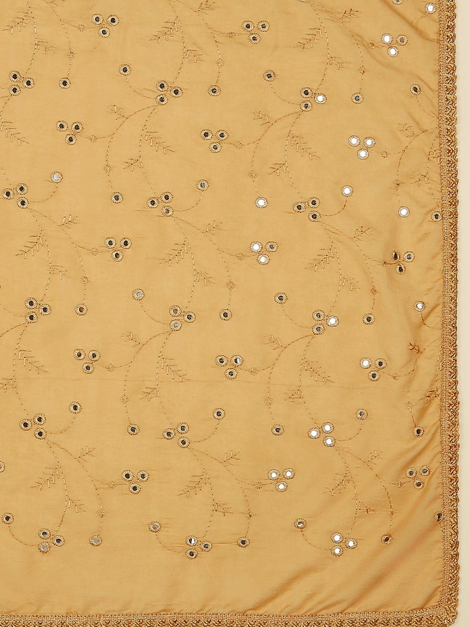 Chanderi Cotton Embroidered Dupatta with Mirror Work.