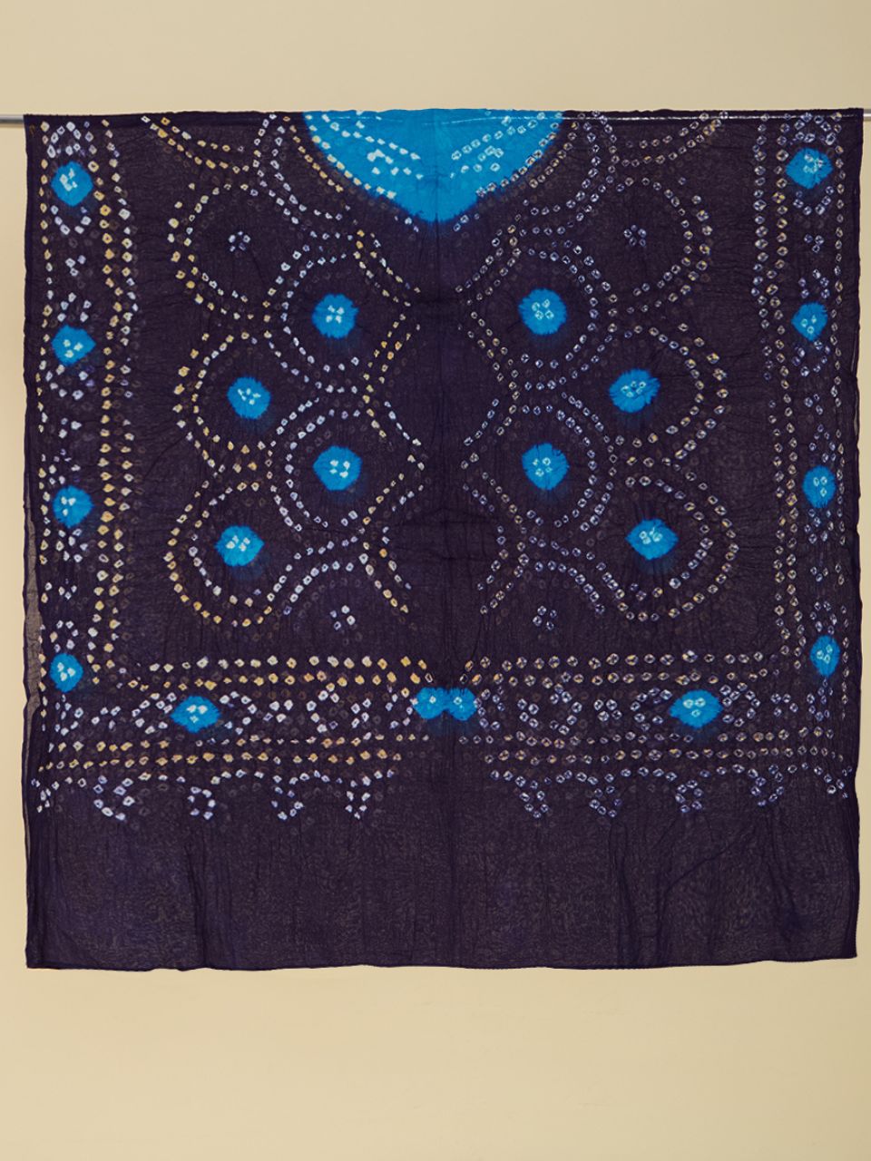Navy Blue Cotton Bandhini Dupatta