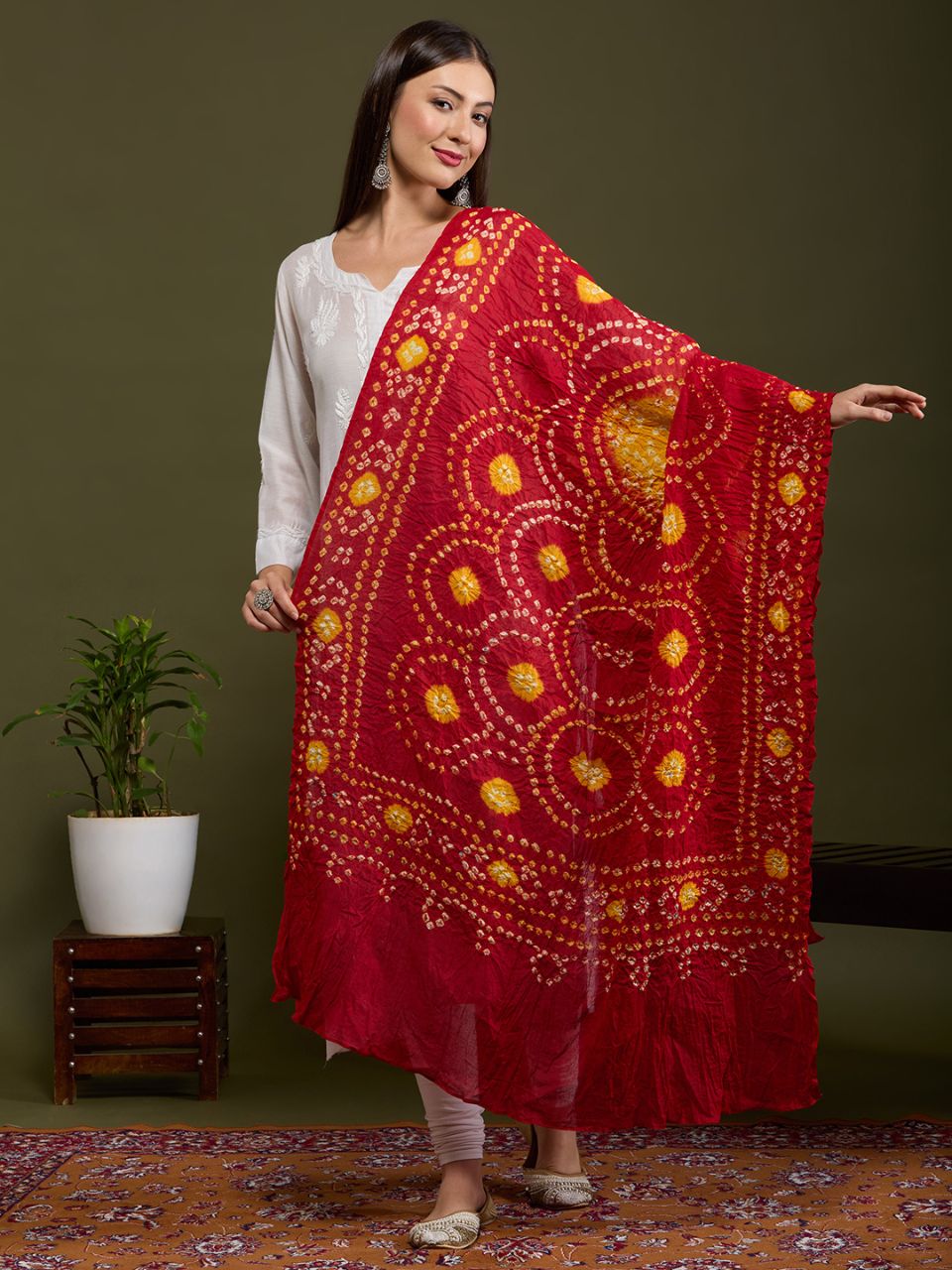Cotton Bandhini Dupatta
