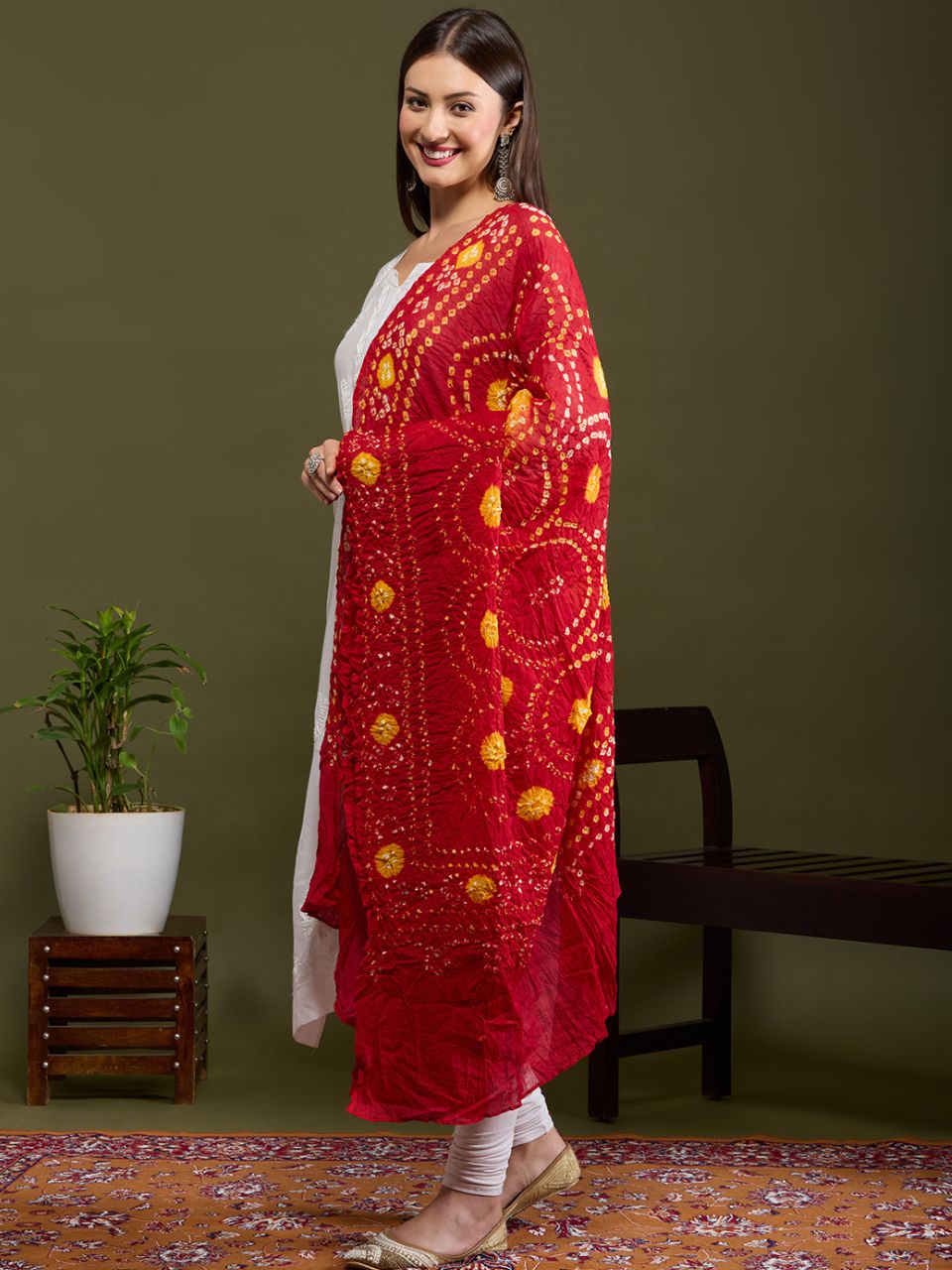 Cotton Bandhini Dupatta