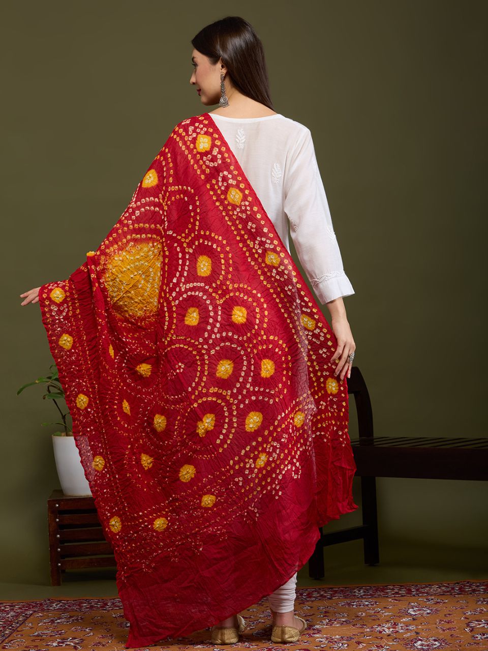 Cotton Bandhini Dupatta