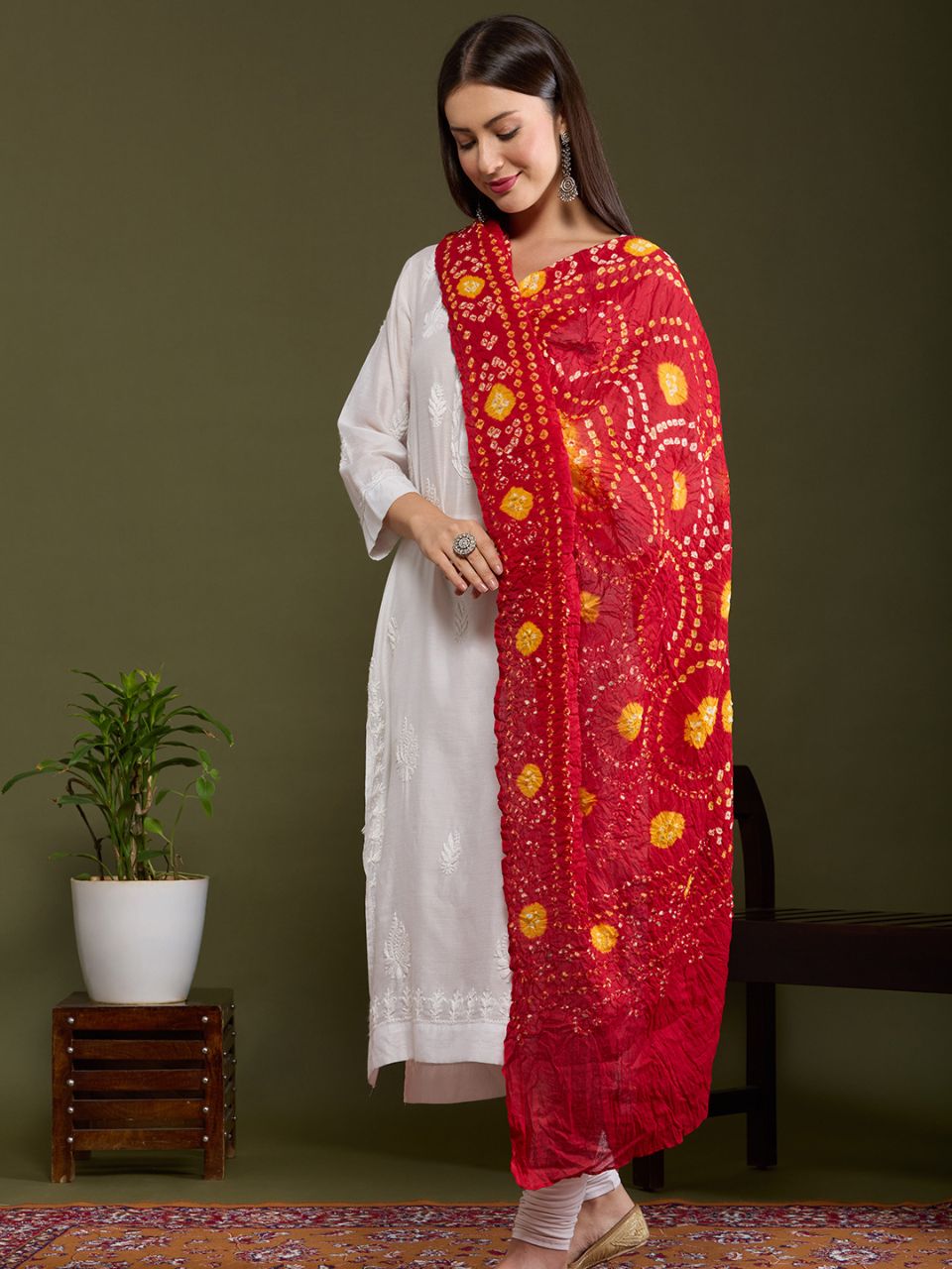 Cotton Bandhini Dupatta