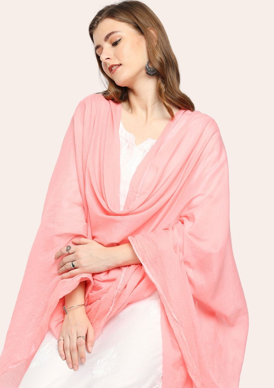 Blush Pink Pure Cotton Dupatta