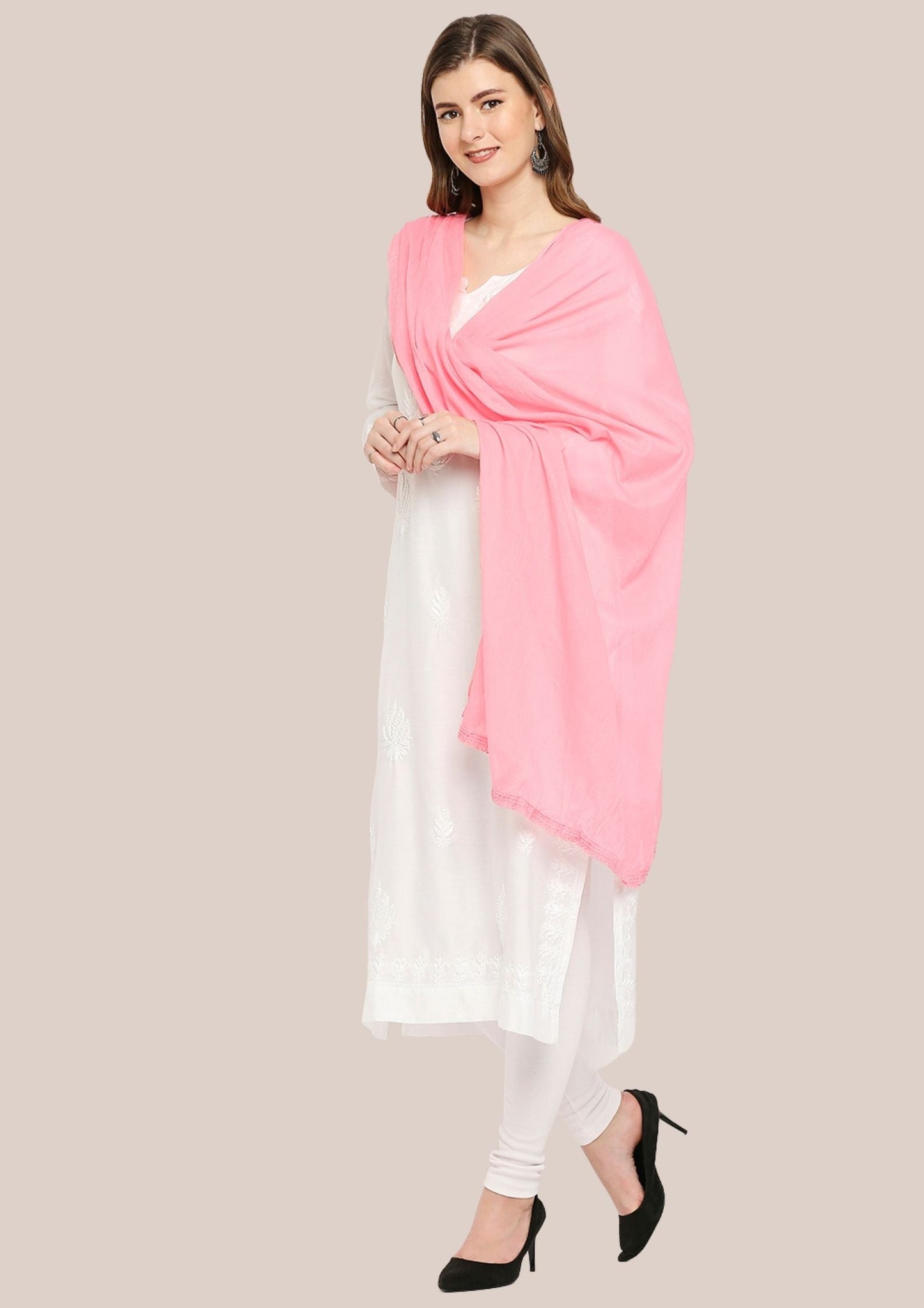 Blush Pink Pure Cotton Dupatta