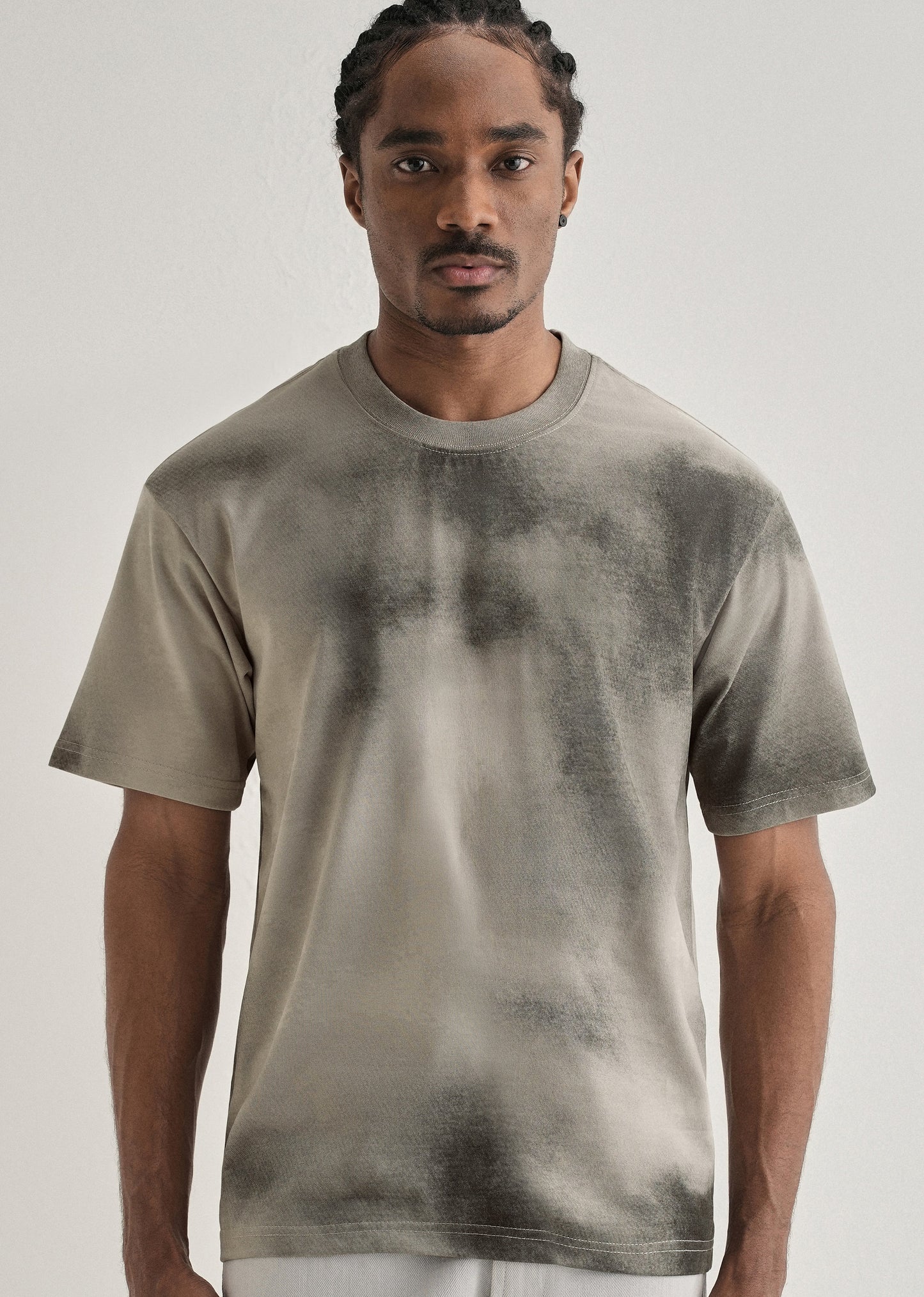 Warm Grey Smudge Wash Oversized T-shirt