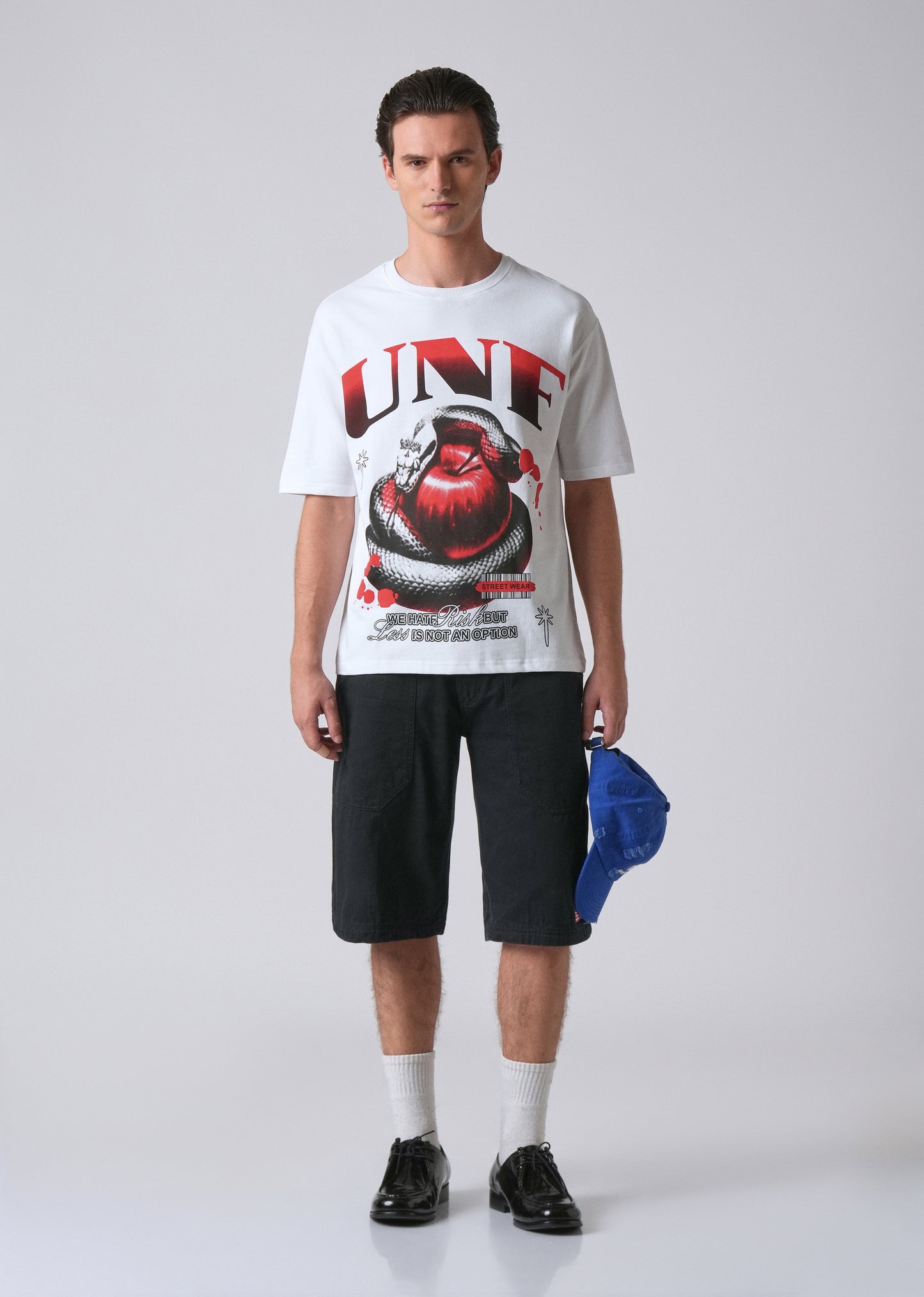 White Print Relaxed Fit T- shirt