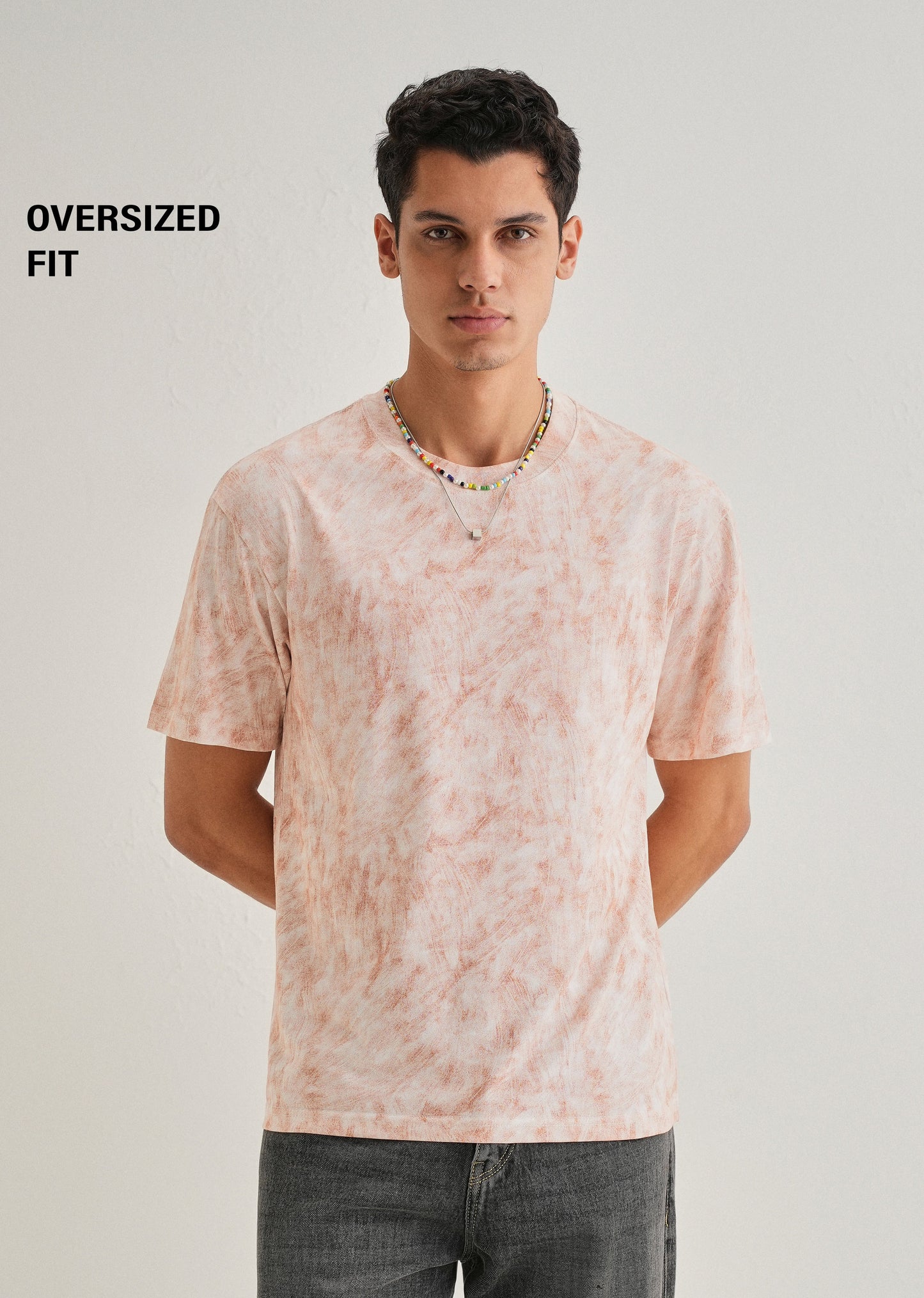 White Red Brushstroke Oversized T-shirt