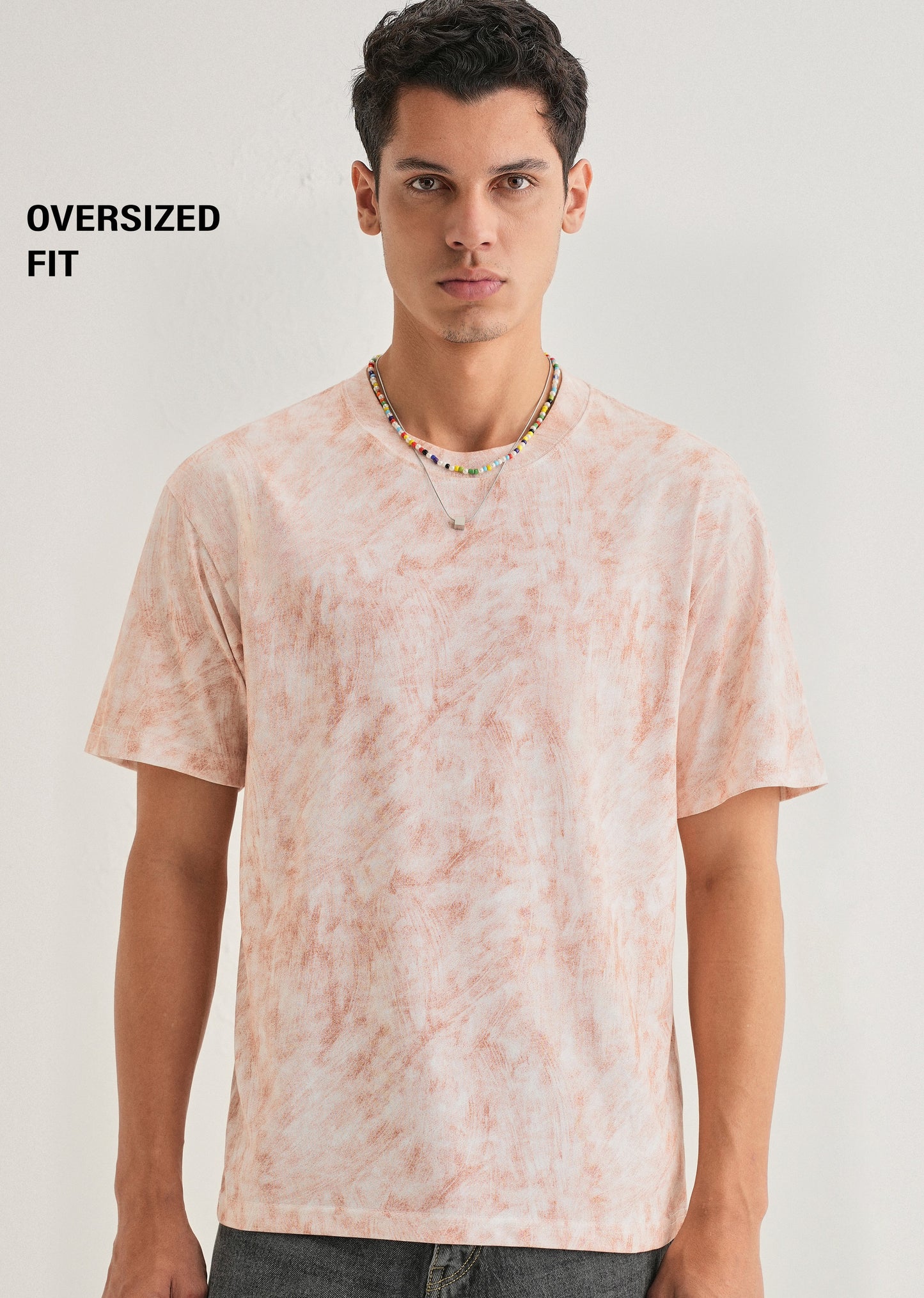 White Red Brushstroke Oversized T-shirt