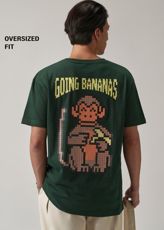 Green Back Printed Oversized T-Shirt