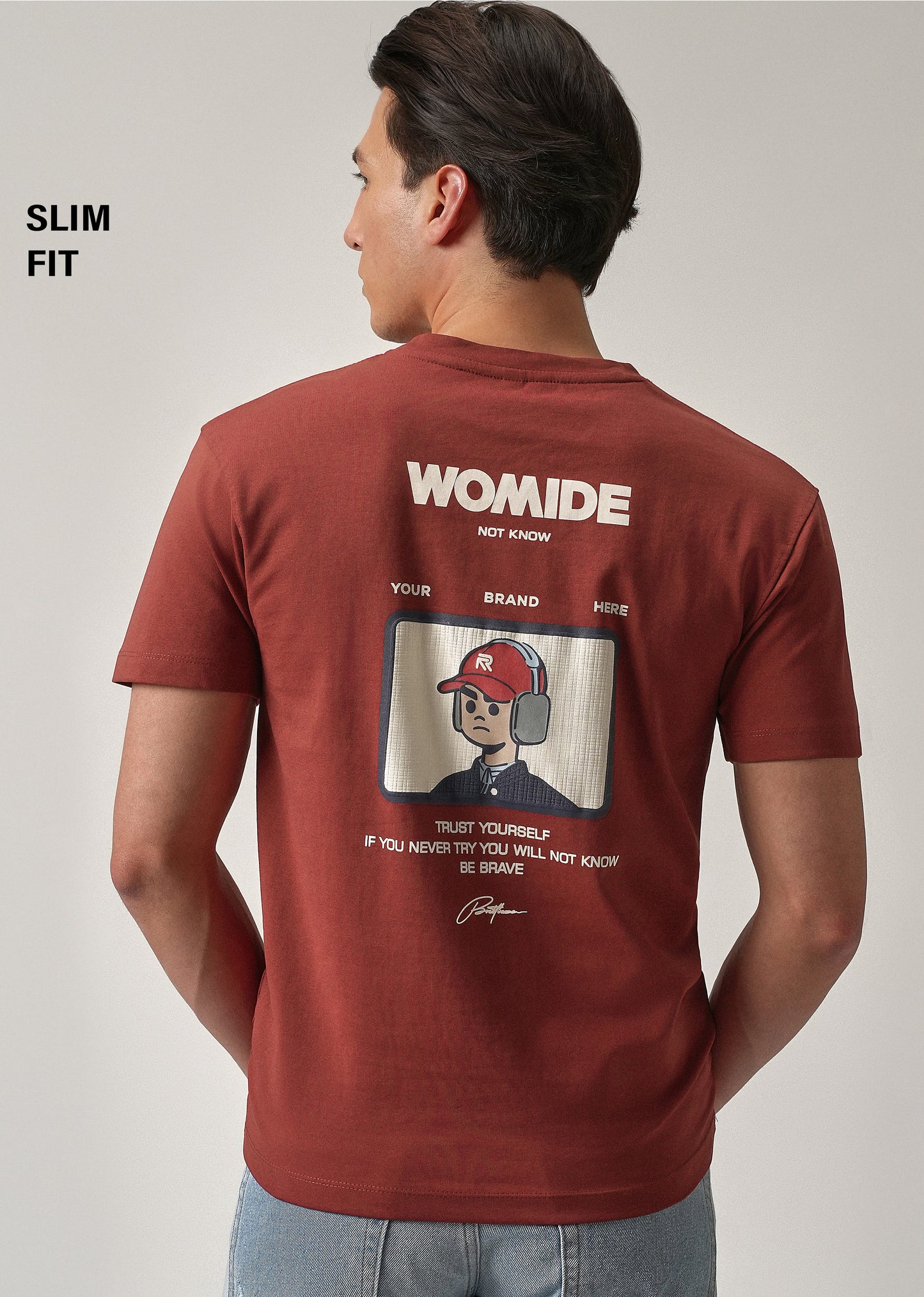 Red Printed Slim Fit T-Shirt