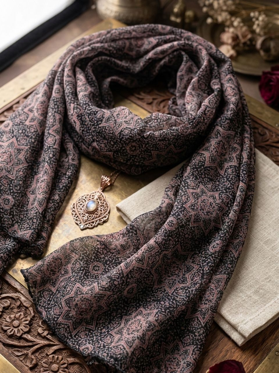 Printed Pure Cotton Dupatta in Shahi Sitara Print
